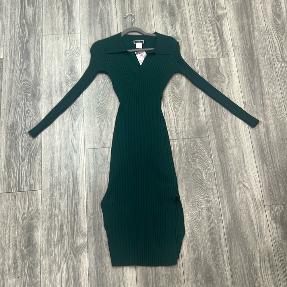 Hunter green olive dress